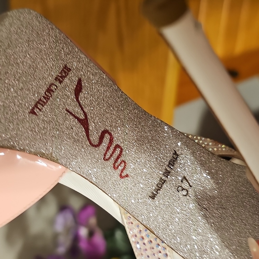 Rene Caovilla Swarovski Embellished Pink/white Heels - Picture 8 of 9